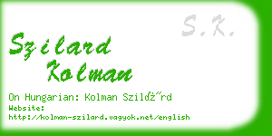 szilard kolman business card